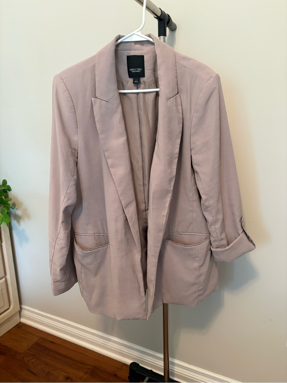 Vera Wang, soft lilac Open-Front Relaxed Blazer